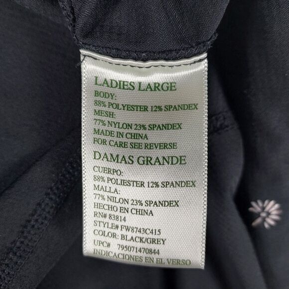 Tangerine Black Mesh Crop Leggings Womens Large L Stretch Activewear - Picture 6 of 10